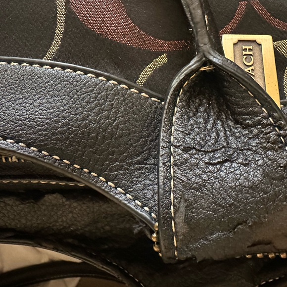 Coach Metallic Signature Jacquard Satchel + Cosmetic Pouch Copper Gold - Picture 16 of 16